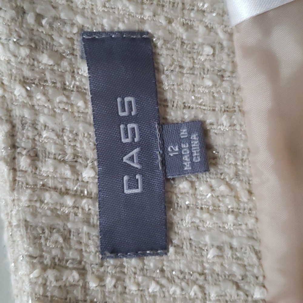 Cass Guy Women's Woven Mini Skirt White Size 12 - Picture 5 of 6